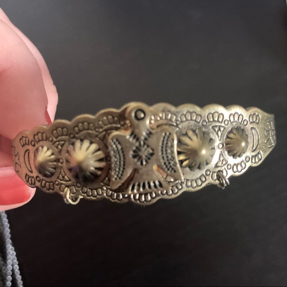 Faux Golden Brass Thunderbird Bracelet/Cuff - Picture 2 of 2